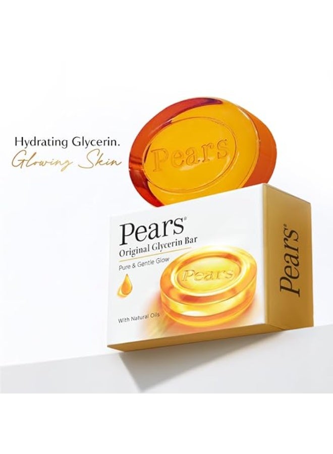 Pears Original Glycerin Soap Bar - Pure & Gentle Glow | With 98% Pure Glycerin | For Hydration & Glow | With Plant Based Cleanser for Skin & Body | Paraben-free | 125gms x 8 - Image 2